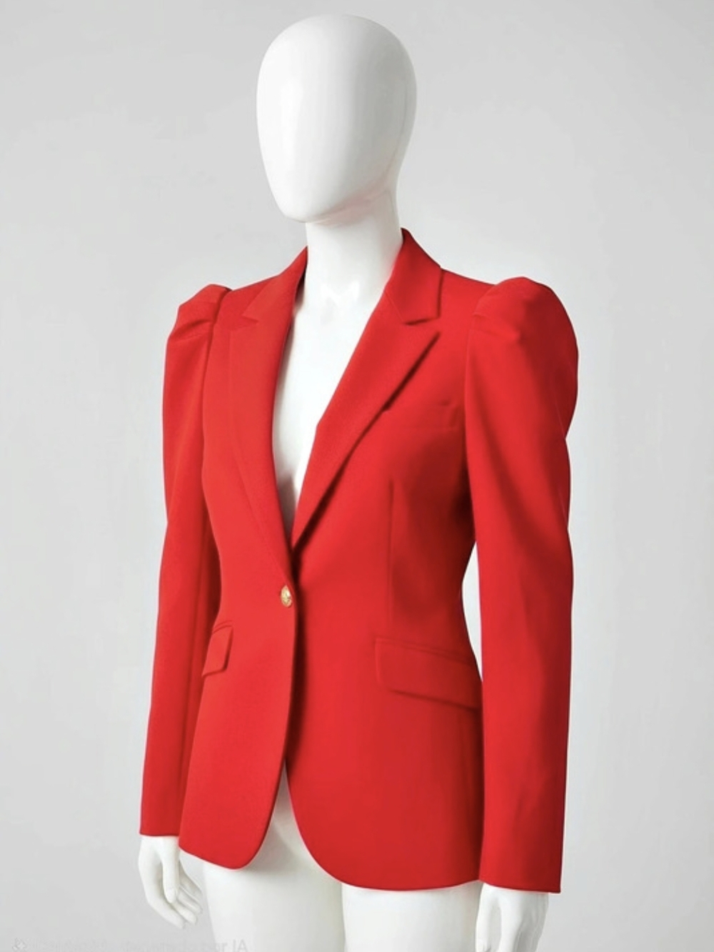 St. John Red Crest Button Blazer Size M